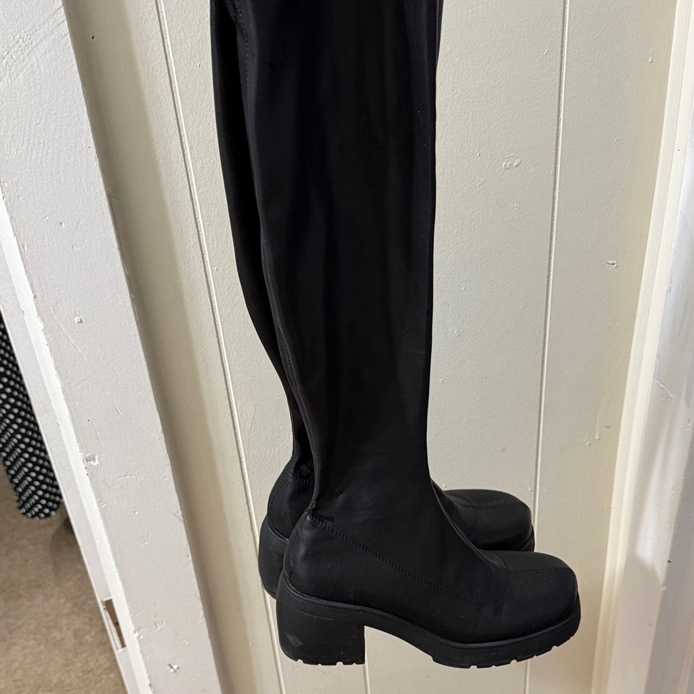 Black Over-the-Knee Women's Boots - Picture 3 of 4